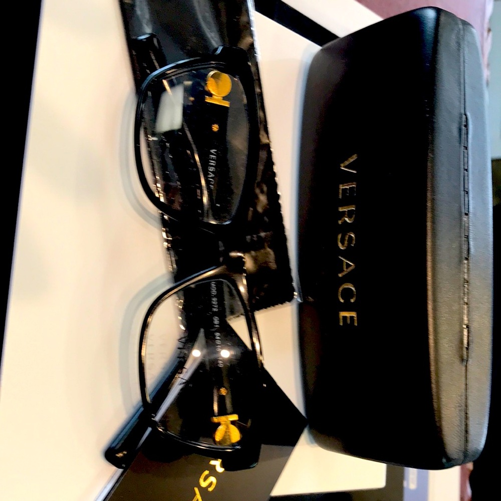 Versace Black Eyeglasses with Case